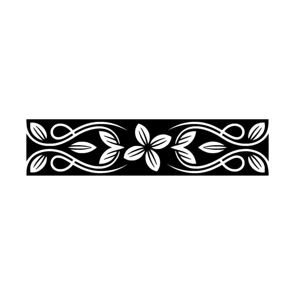 Elegant Botanical Border, Vintage Style - Floral, Blackandwhite vector