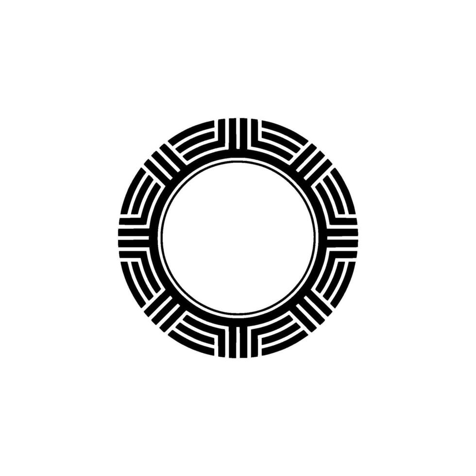 Geometric Circle Frame, Minimalist, Circular Motif - Ornament vector