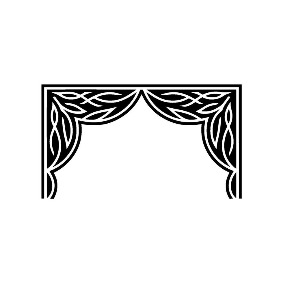 Art Deco Corner Ornament, Intricate Black vector