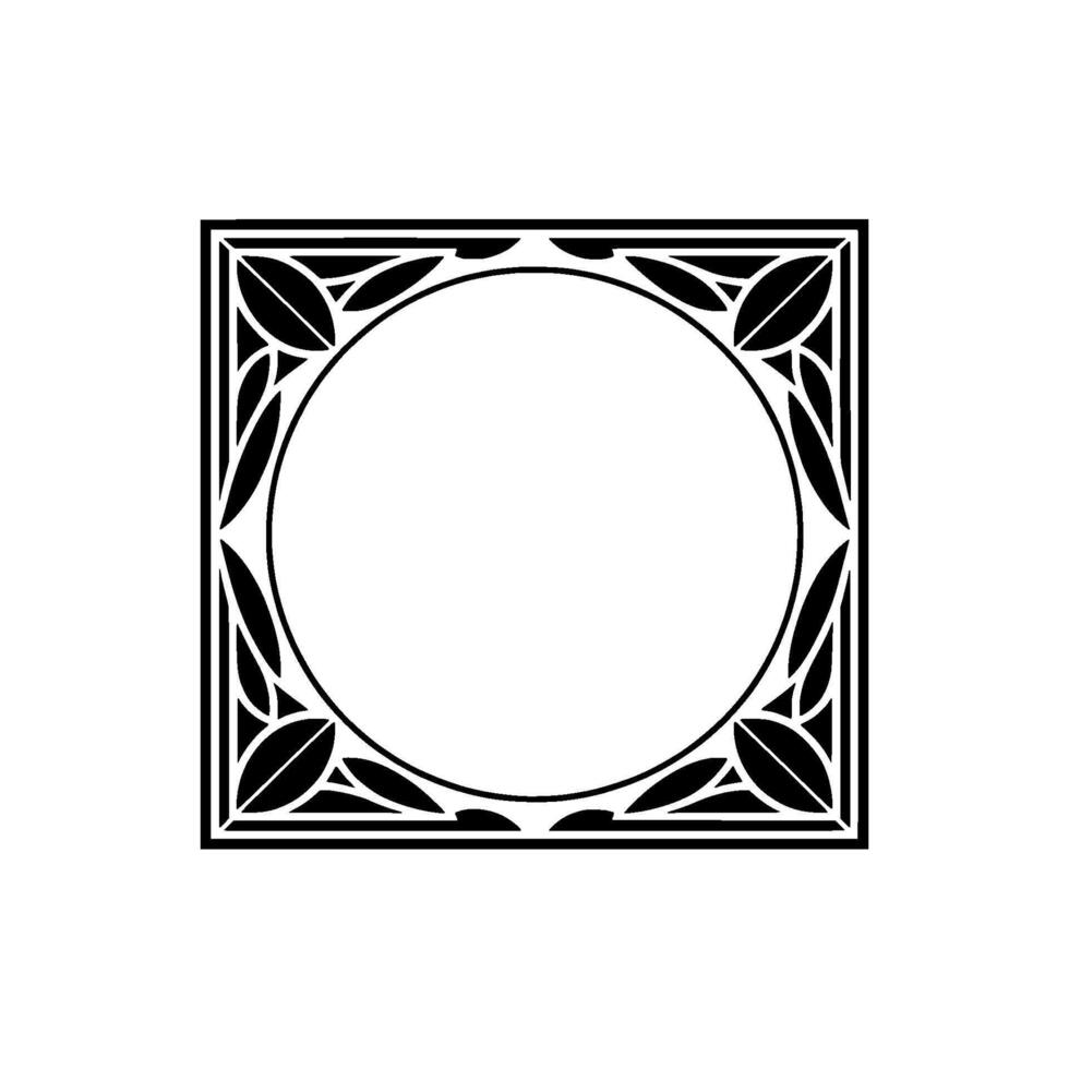 Geometric Ornament Frame, Art Nouveau Inspired vector