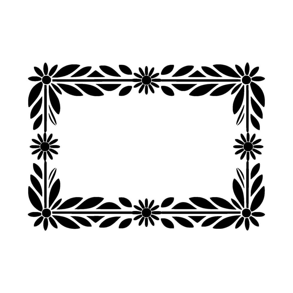 Stylized Floral Border, Vintage Element - Frame - Decorative vector
