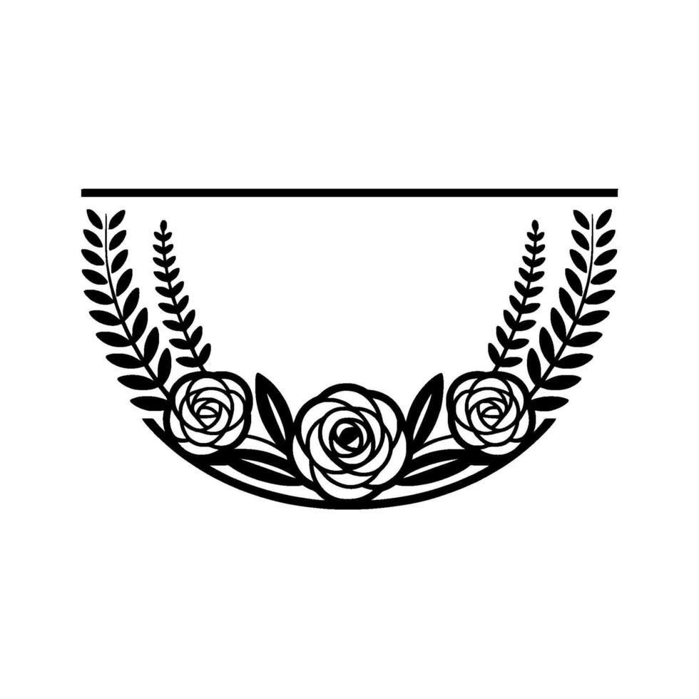 Elegant Floral Wreath Border, Vintage - Roses - Laurel vector