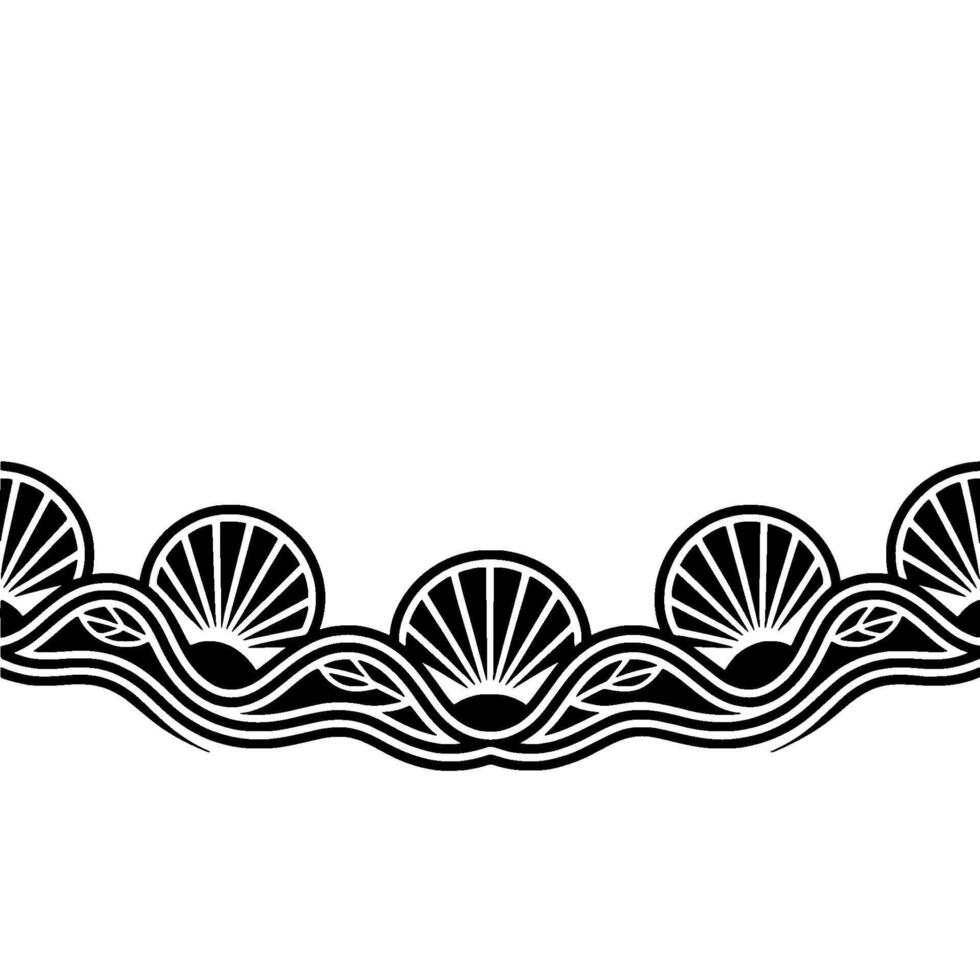 Art Deco Seashell Border Elegant Marine Motif vector