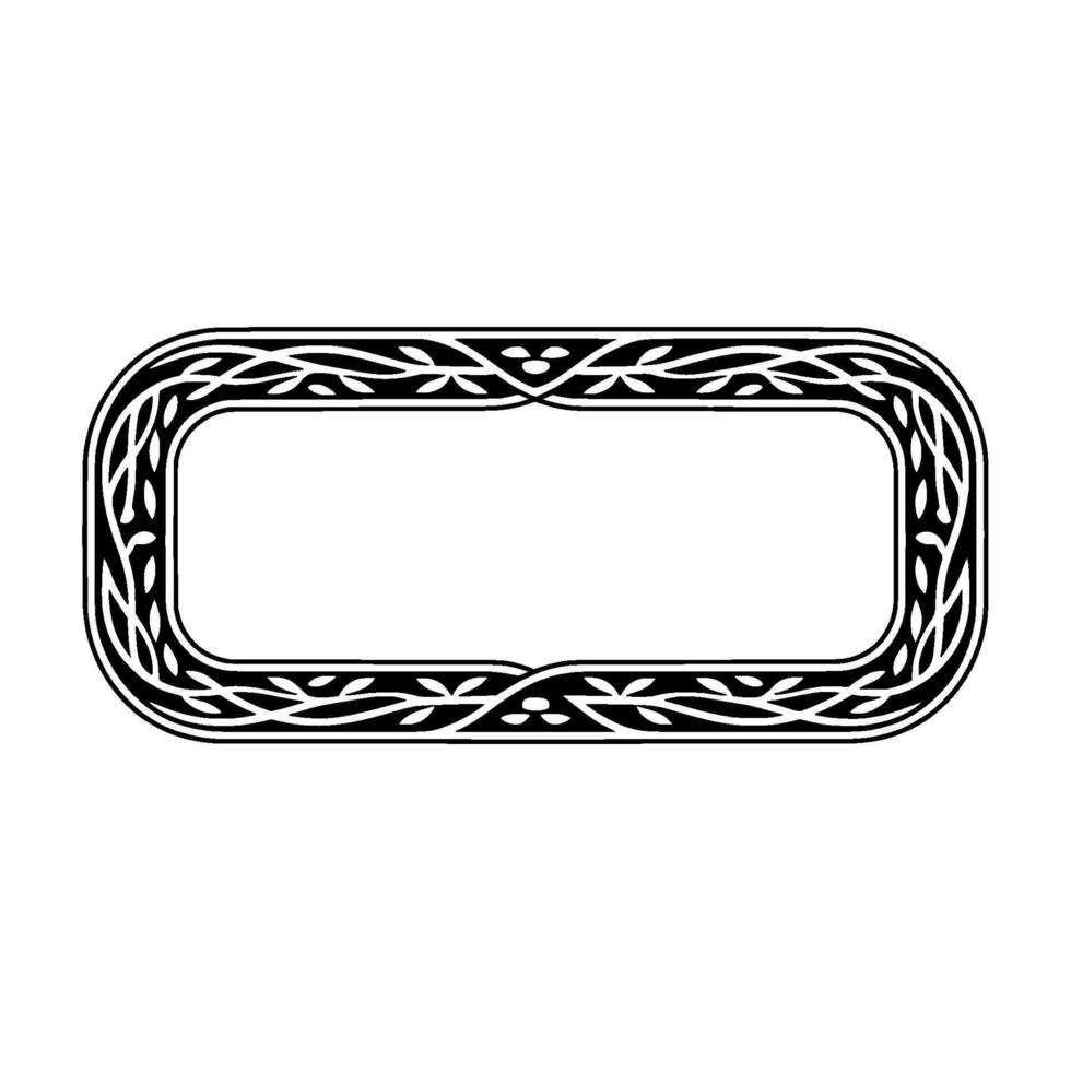 Intricate Celtic Frame, Vintage, Elegant Border - Monochrome vector
