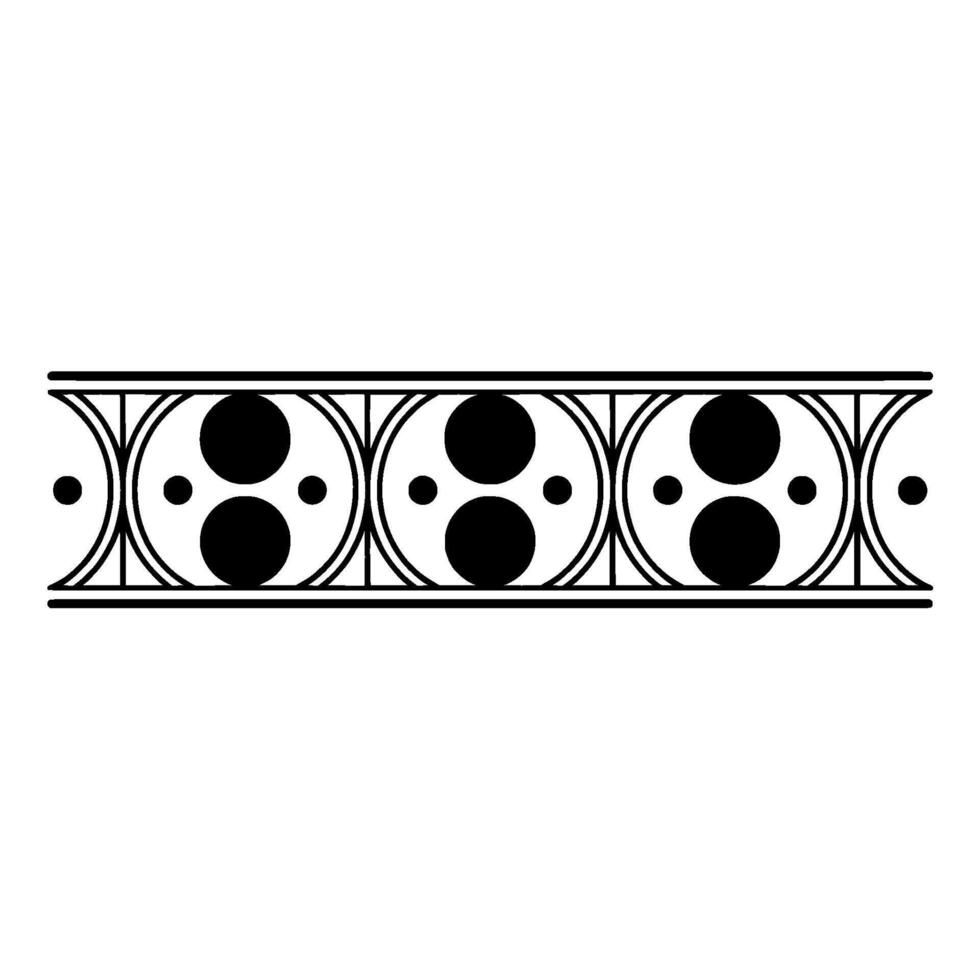 Geometric Deco Border, Stylized Circle Pattern vector