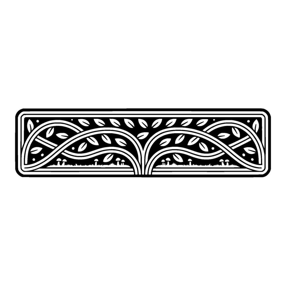 Stylized Botanical Emblem, Vintage Illustration vector