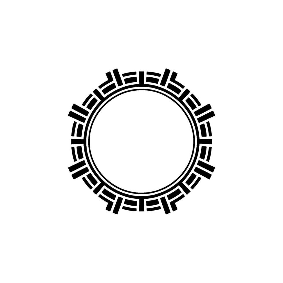 Elegant Circular Greek Key Border, Minimalist vector