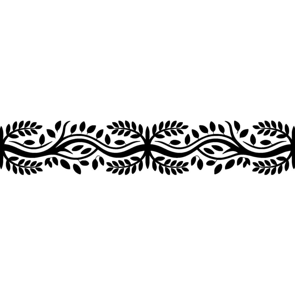 Elegant Botanical Border, Vintage Style - Floral, Leaves vector