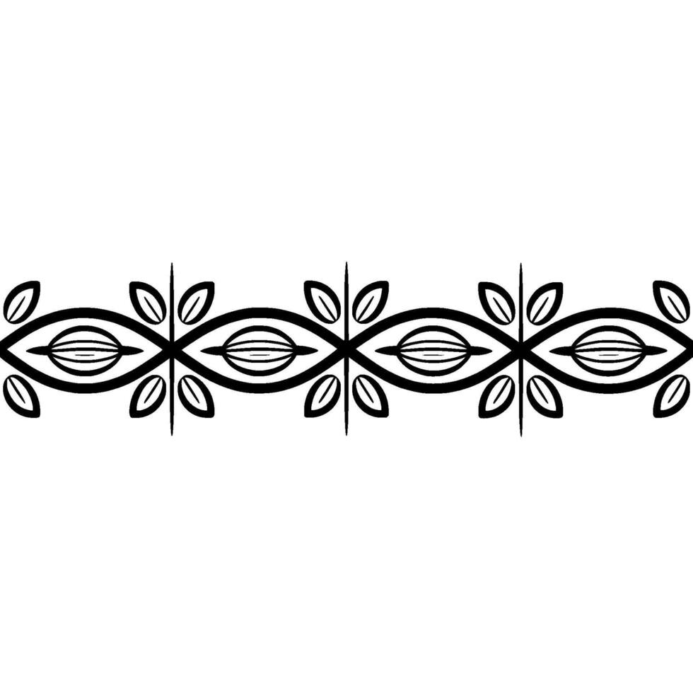 Elegant Botanical Border, Vintage Style - Divider - Decorative vector