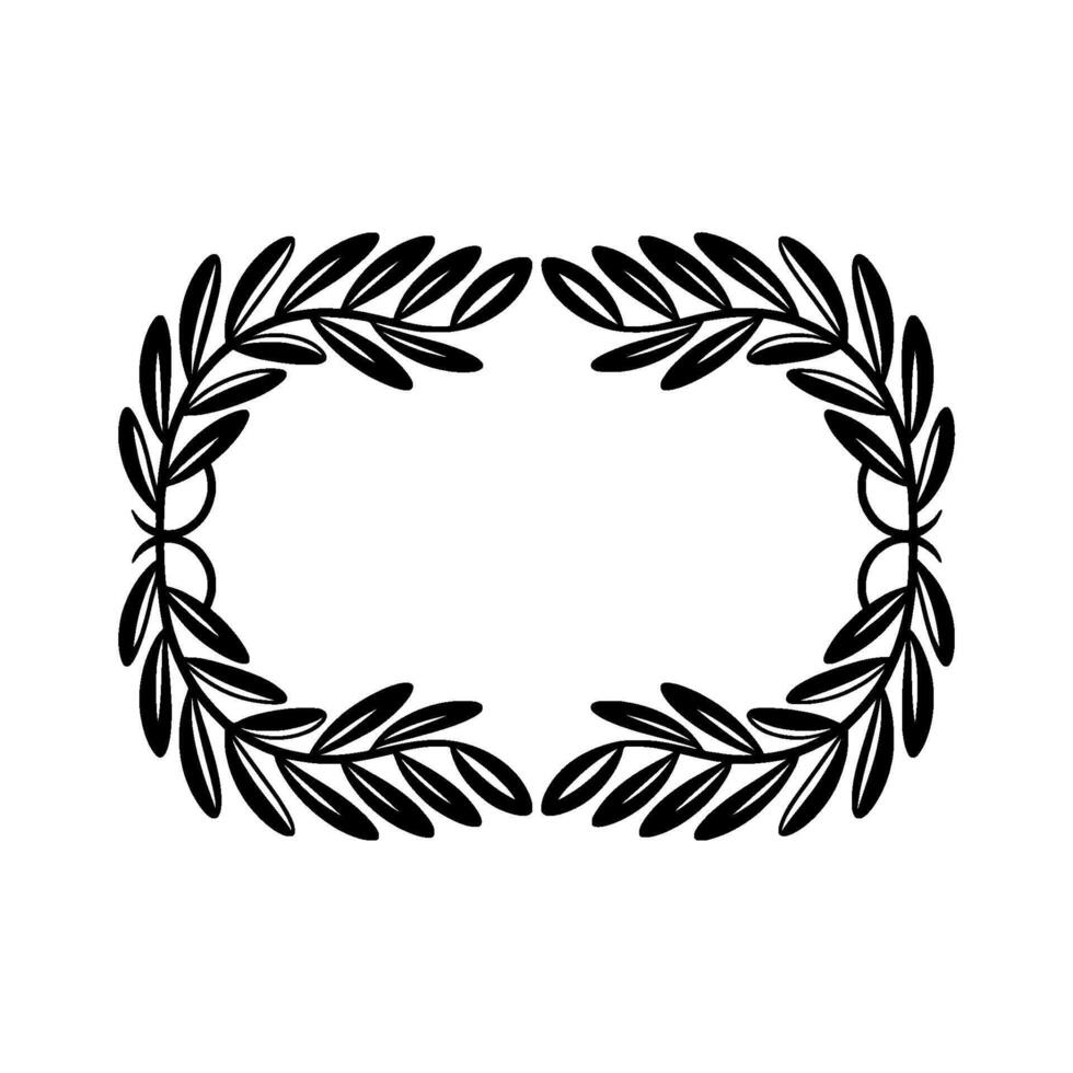 Elegant Olive Branch Wreath, Minimalist - Branches - Laurel vector