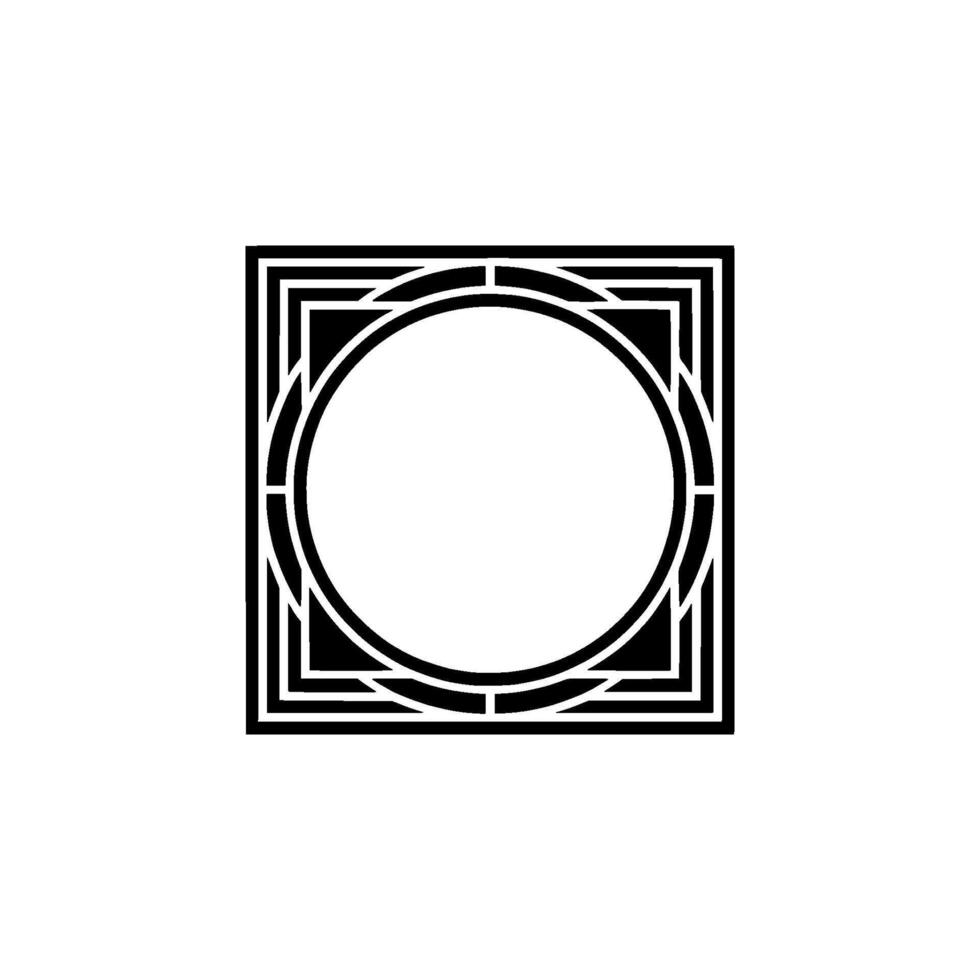 Geometric Circle Frame, Art Deco Style - Art deco - Art deco vector