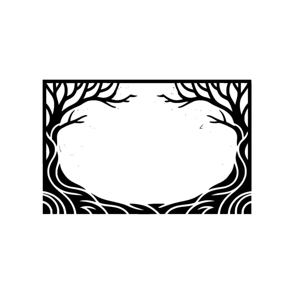 Stylized Forest Frame, Minimalist Nature - Illustration vector