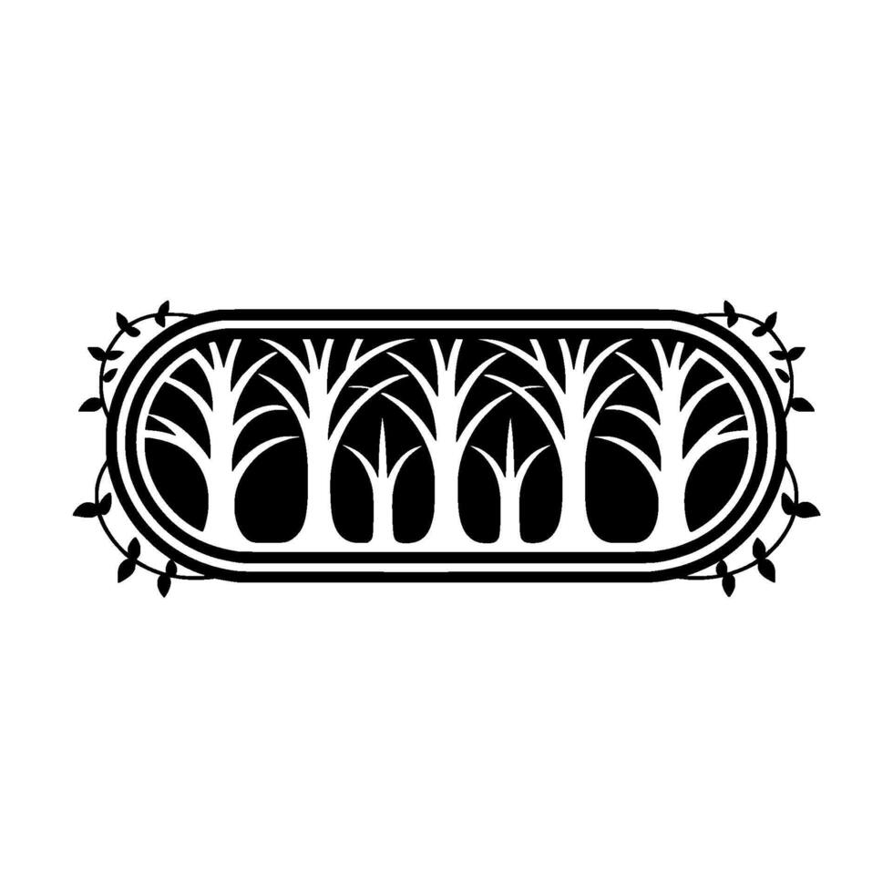 Elegant Botanical Ornament, Vintage Style Border - Emblem vector