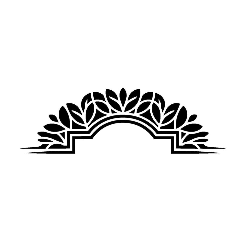 Stylized Arch Motif, Geometric Ornament, Black White vector