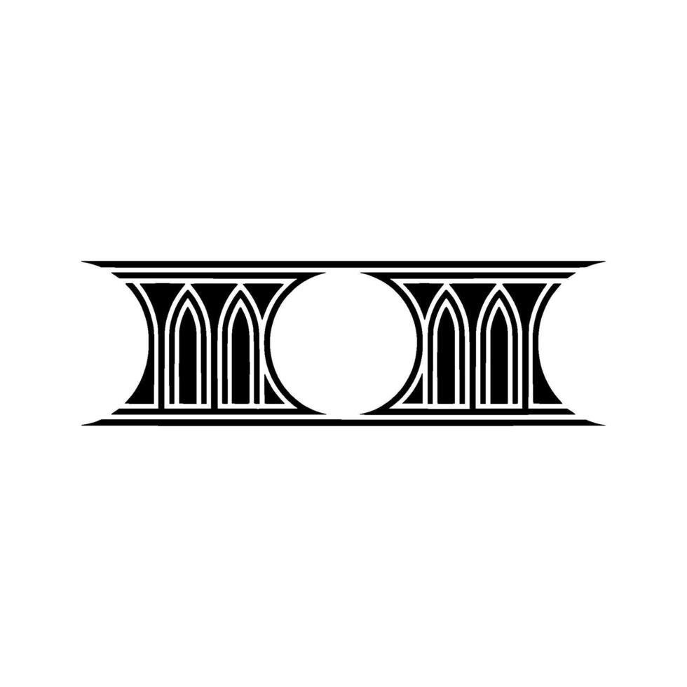 Geometric Gothic Archway, Minimalist vector