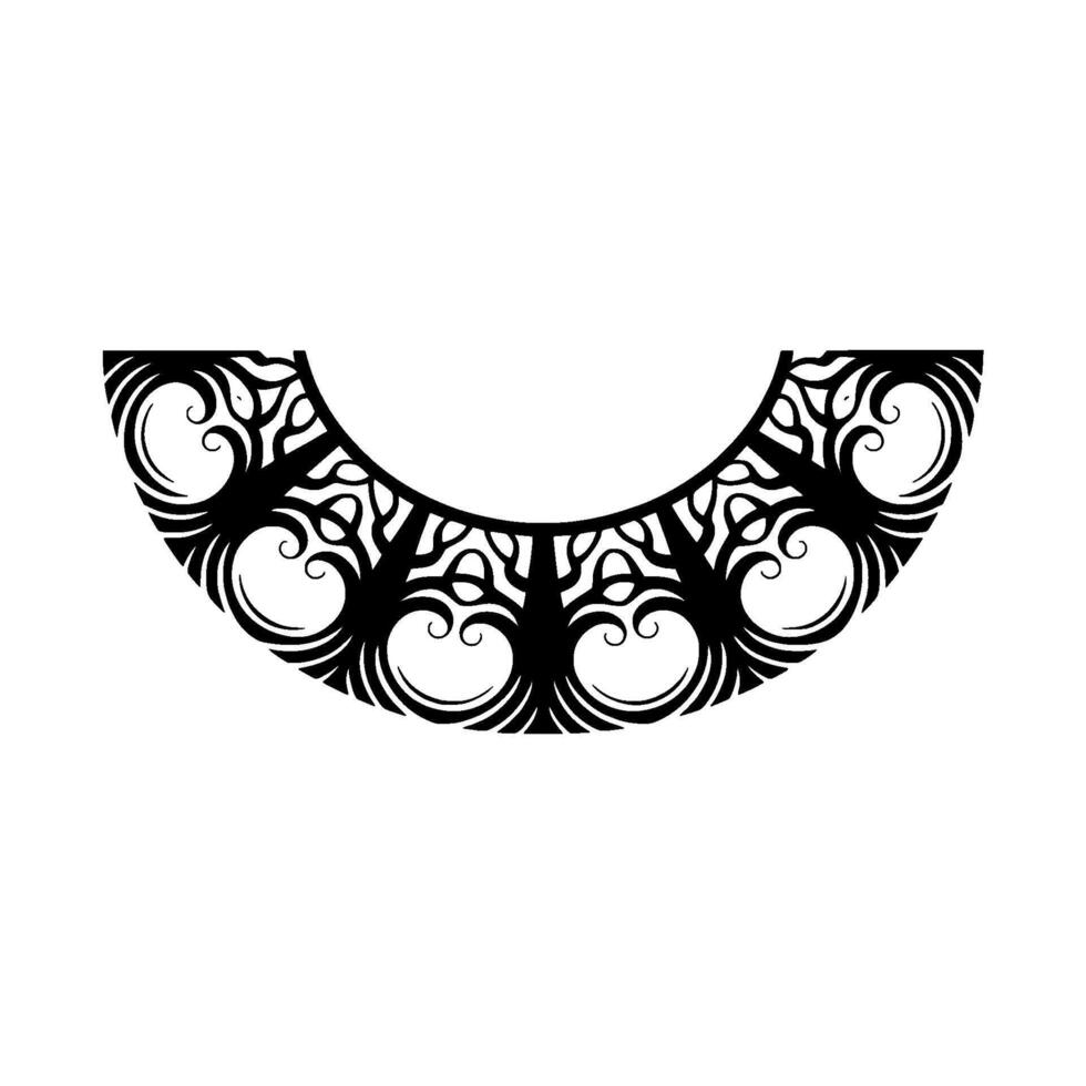 Intricate Tribal Ornament, Stylized Crescent vector