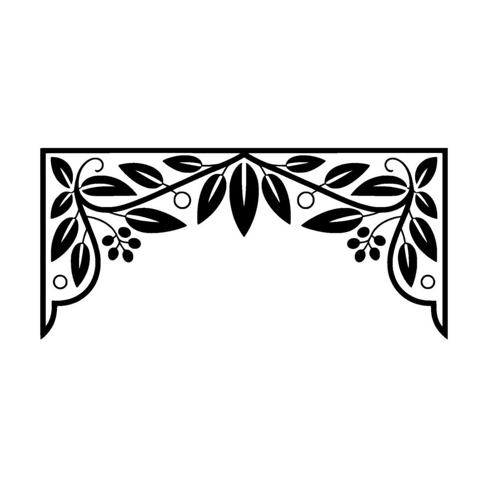 Elegant Botanical Border, Vintage Element - Bracket vector