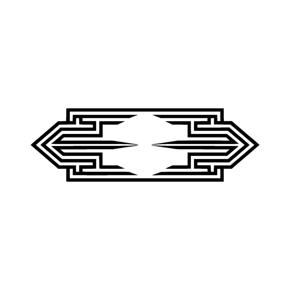 Geometric Deco Arrow, Elegant Symmetry, Minimalist vector