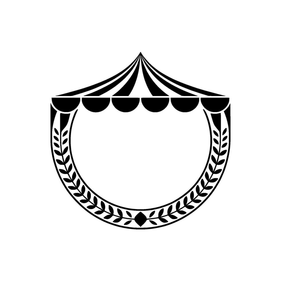 Elegant Tent Shield Emblem, Vintage vector