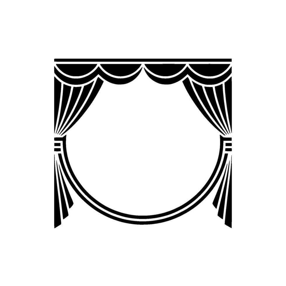 Art Deco Curtain Frame, Elegant Silhouette - Geometric vector