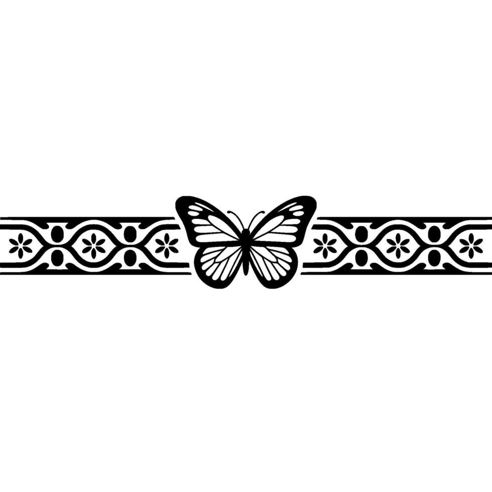 Elegant Butterfly Border, Vintage vector
