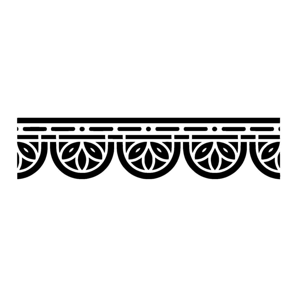 Art Deco Border, Stylized Floral Ornamentation, Geometric vector