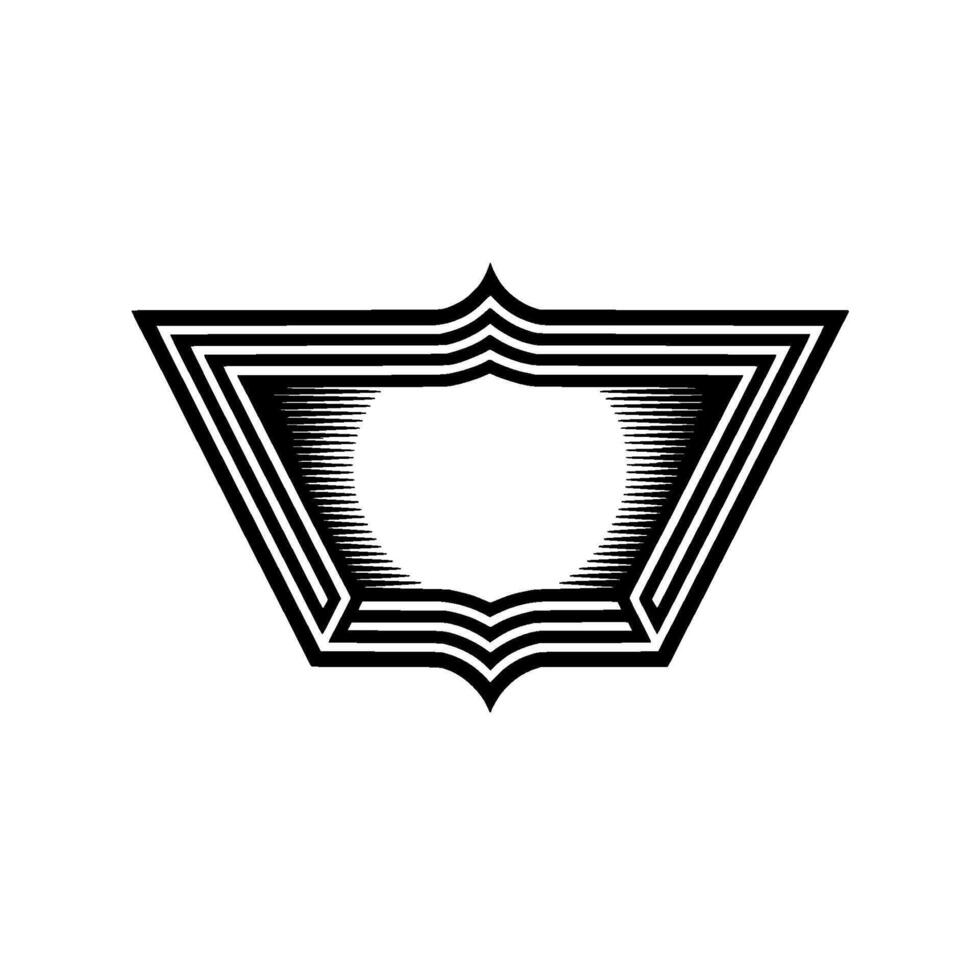 Geometric Shield Emblem, Vintage Style vector