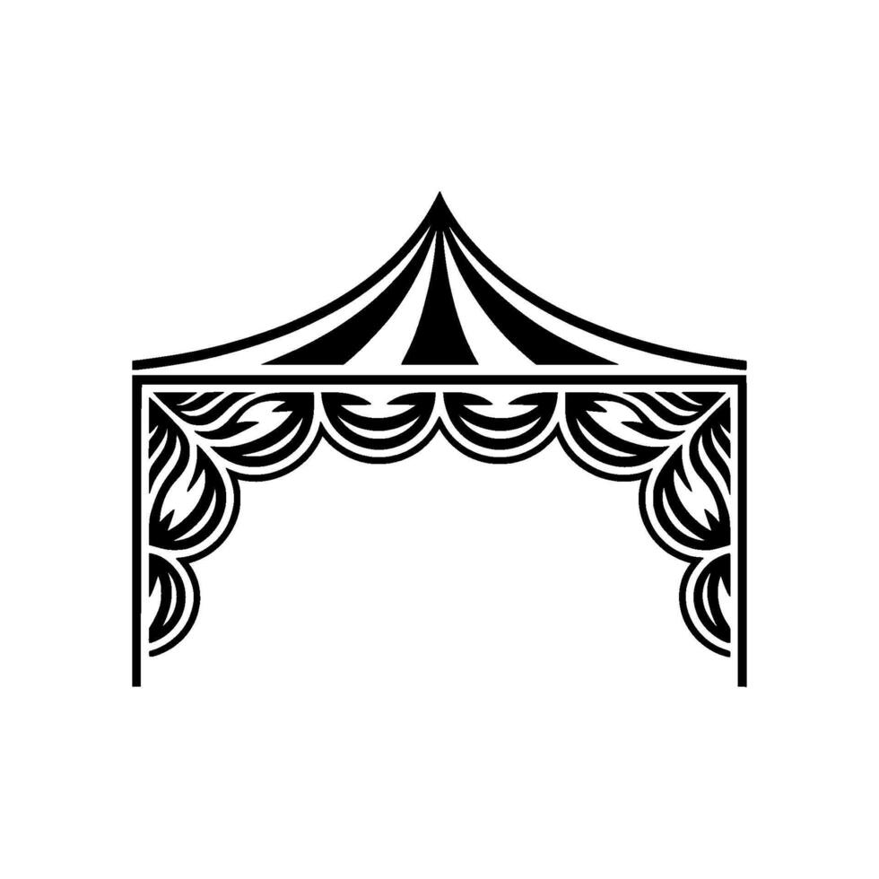 Stylized Tent Canopy, Intricate Border vector