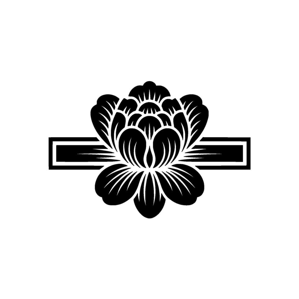 Intricate Black Floral Emblem, Elegant - Badge vector