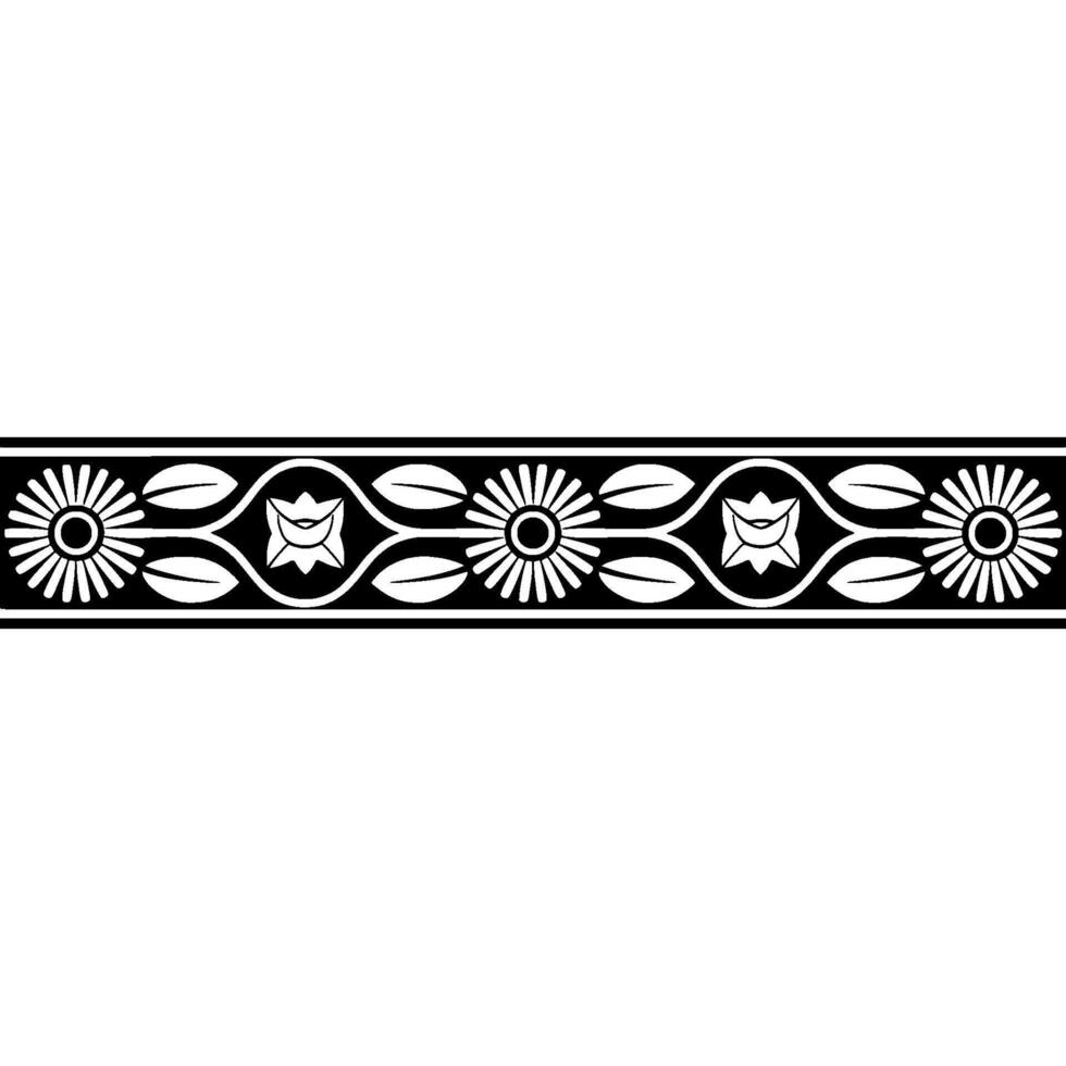 Stylized Floral Border, Art Deco Inspired - Pattern vector