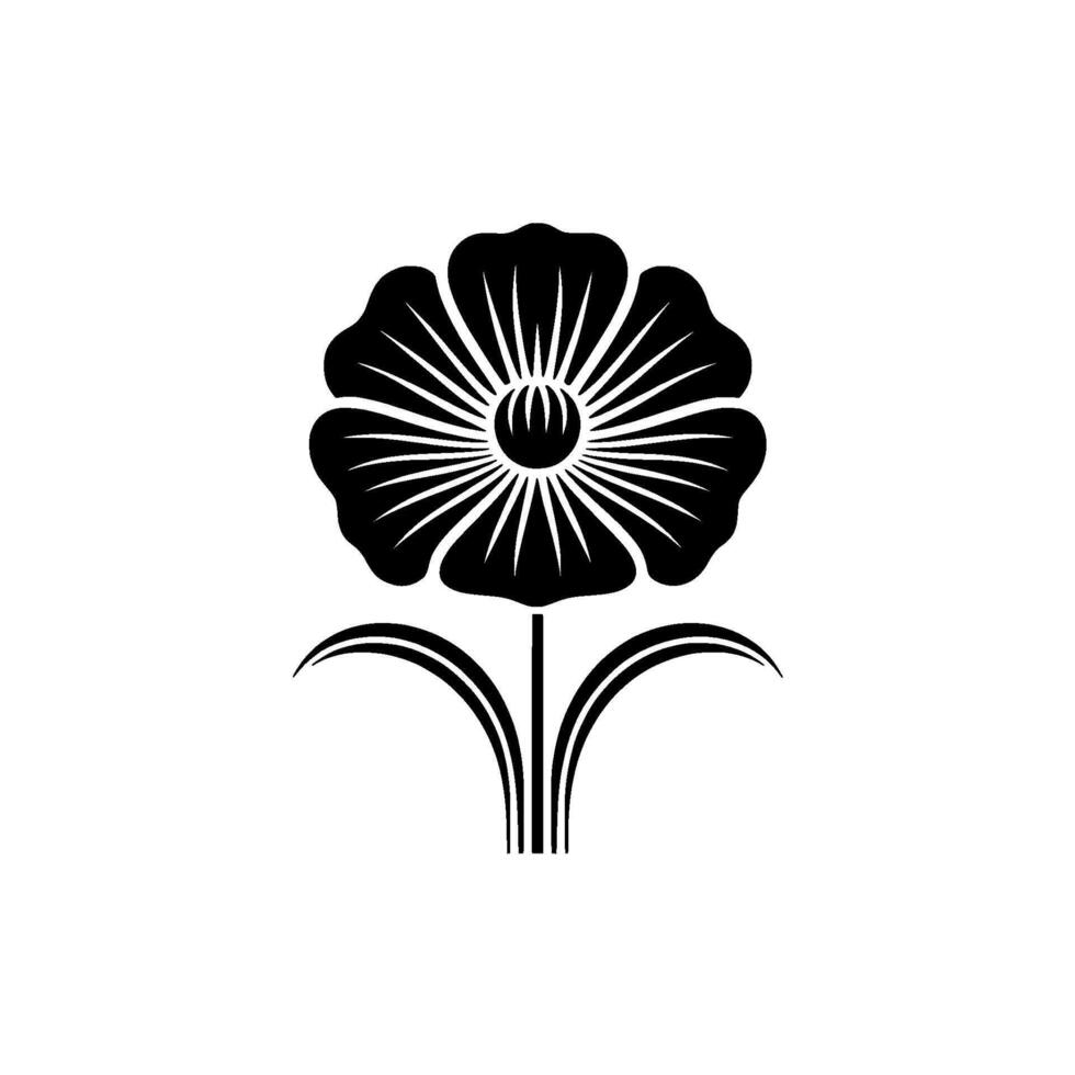 Geometric Blossom Minimalist Floral Emblem - Flower vector