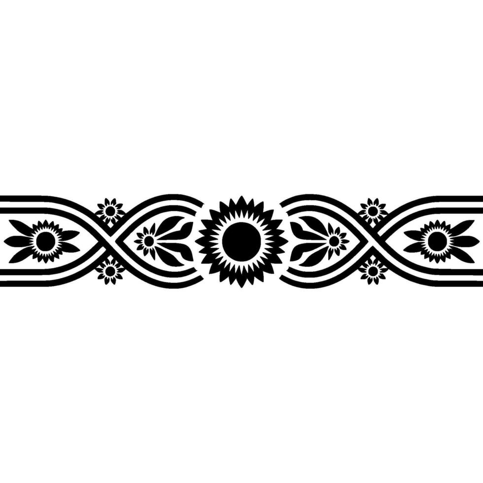 Stylized Floral Border, Vintage vector