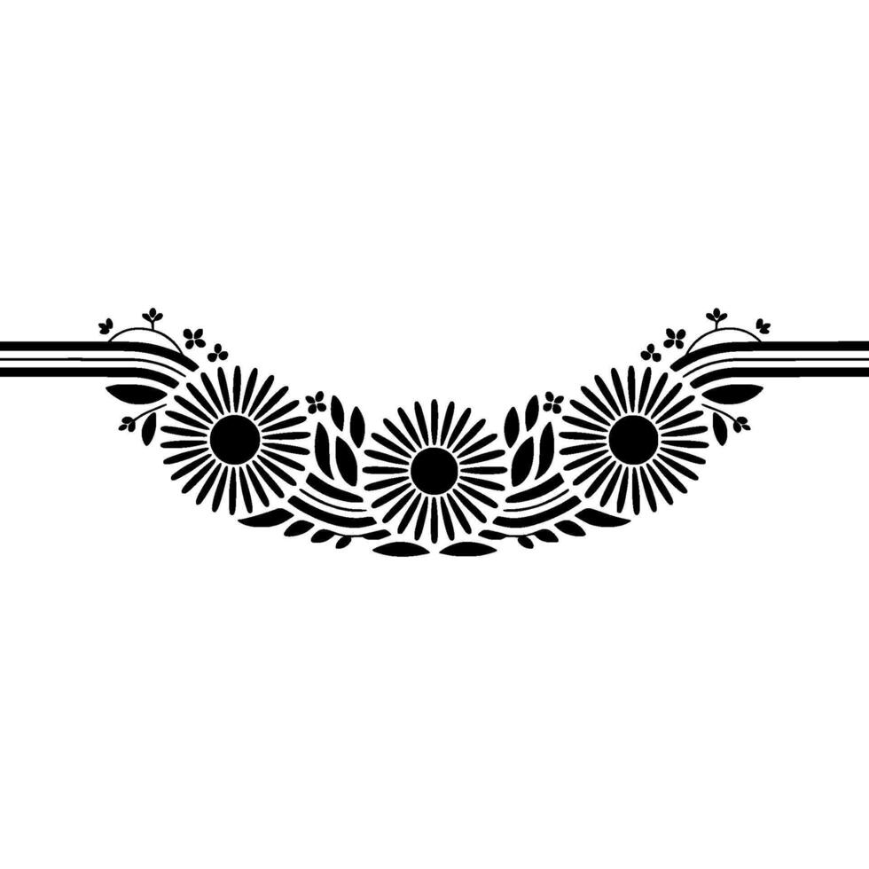 Stylized Floral Border, Vintage, Minimalist Elegance vector