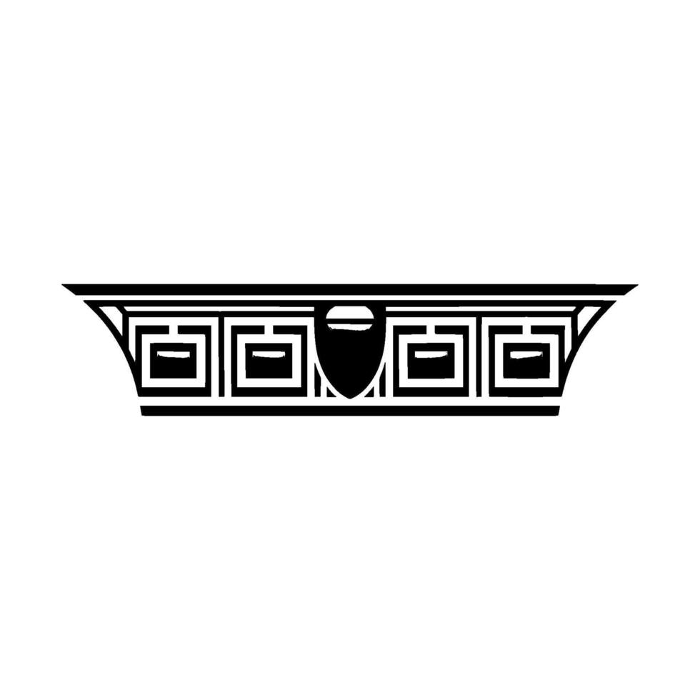 Geometric Deco Emblem, Shadowed Silhouette vector