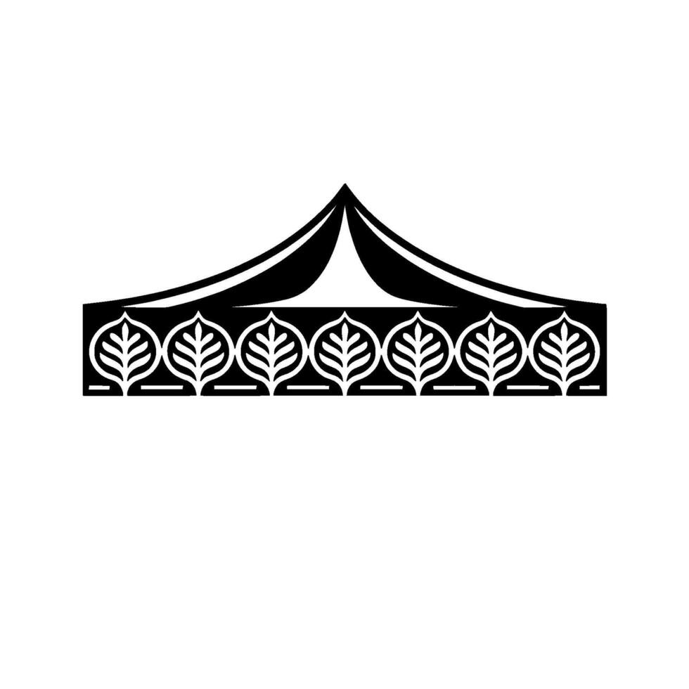 Geometric Canopy with Leaf Motifs Minimalist Emblem vector
