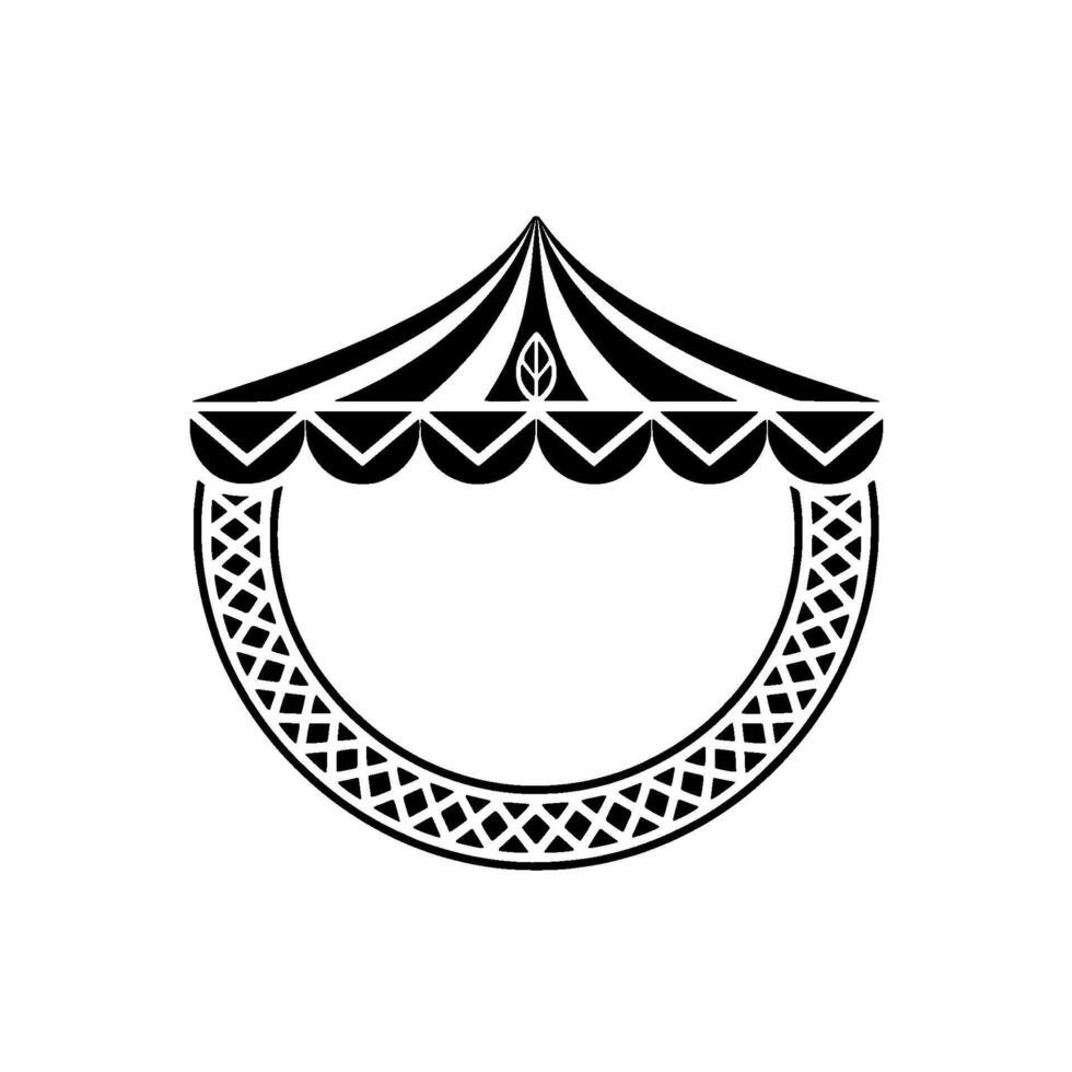 Stylized Tent Emblem, Vintage Illustration, Protective Shield vector