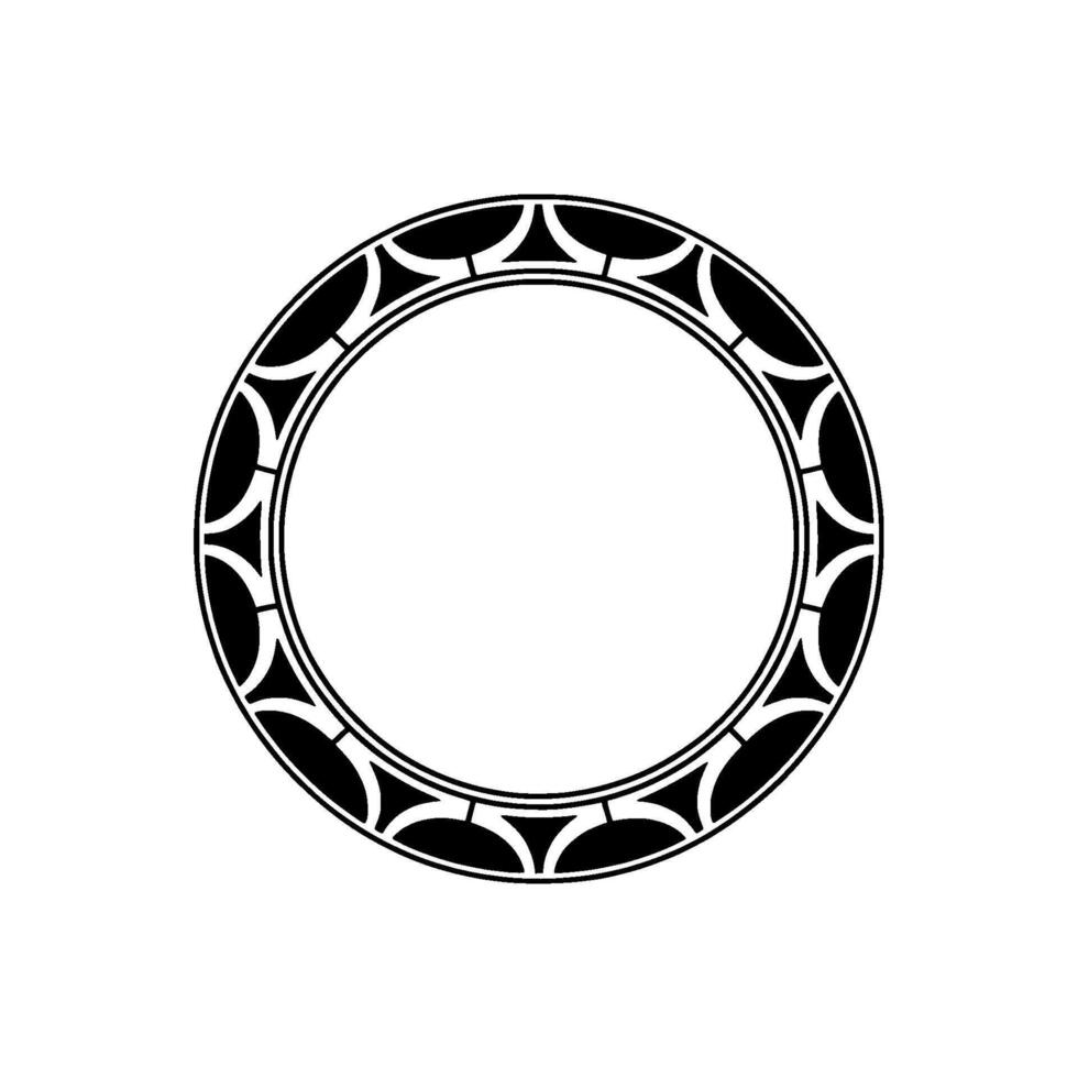 Geometric Circle Ornament, Stylized Border, Minimalist vector