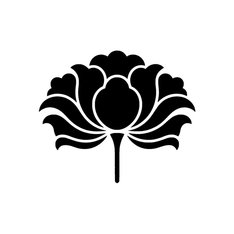Elegant Black Lotus Emblem, Minimalist Floral - Serene vector