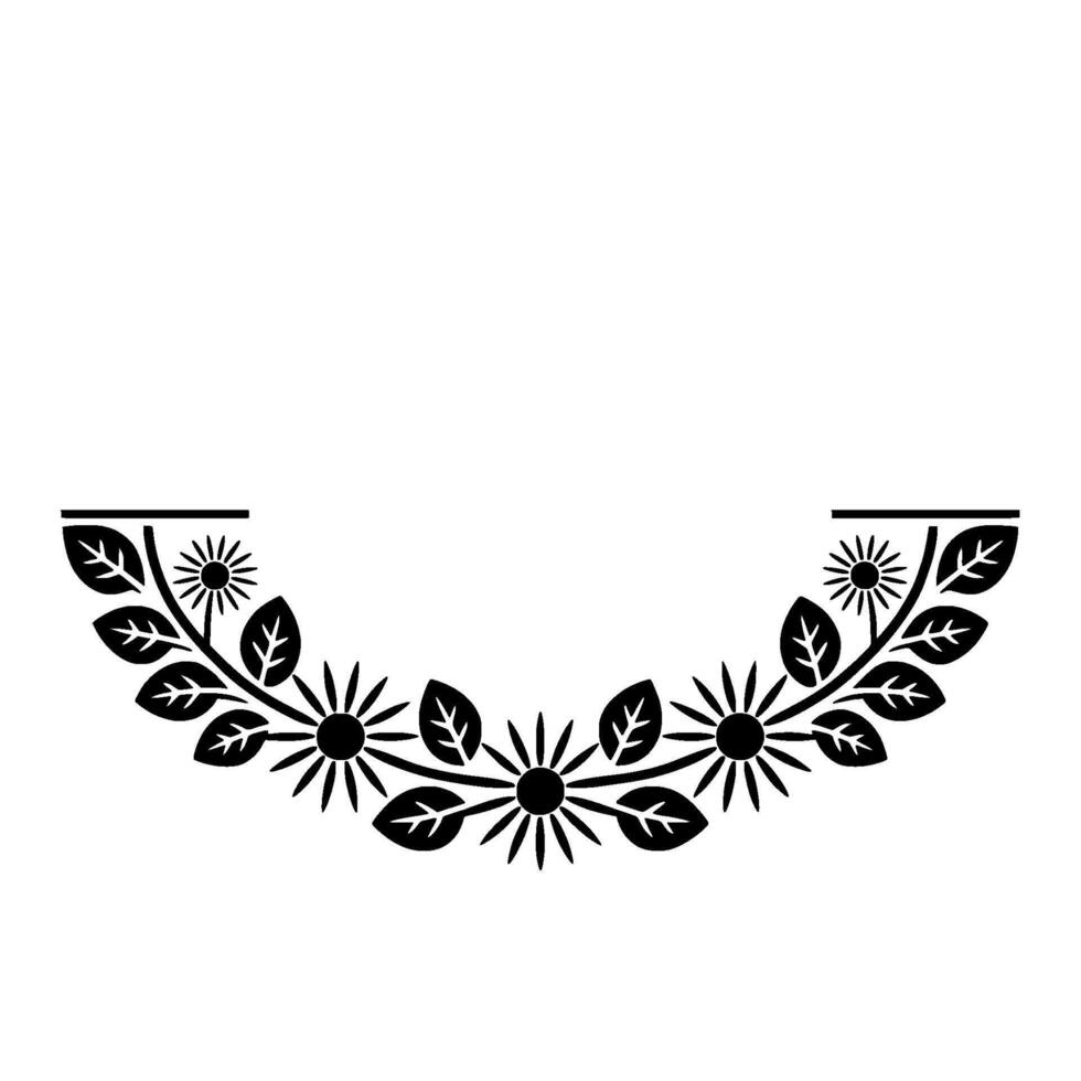Stylized Floral Garland, Minimalist - Botanical vector