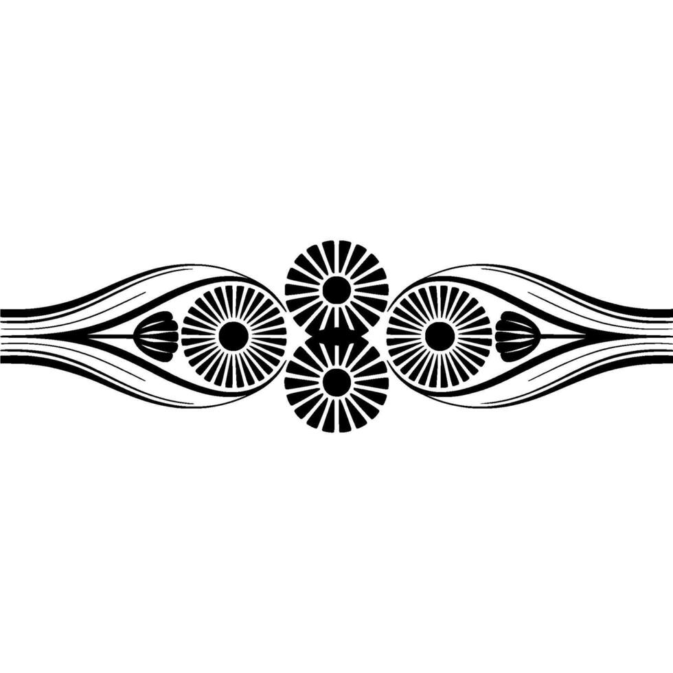 Geometric Deco Border, Stylized Radial Elements vector