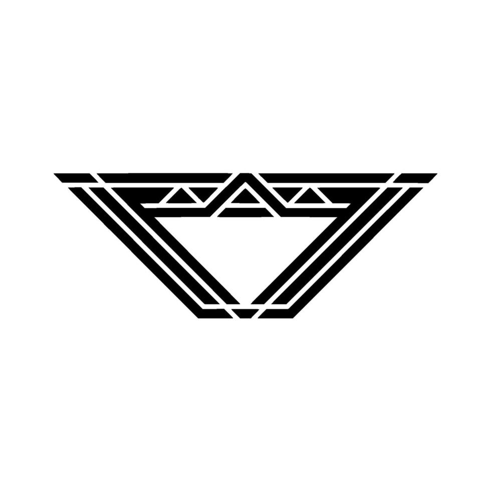 Geometric Triangle Emblem, Art Deco Style vector