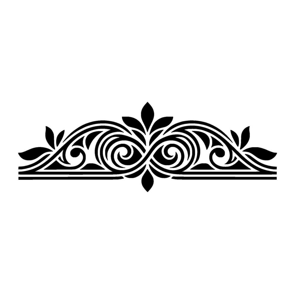 Elegant Black Floral Border, Vintage Element - Ornament, Formal vector