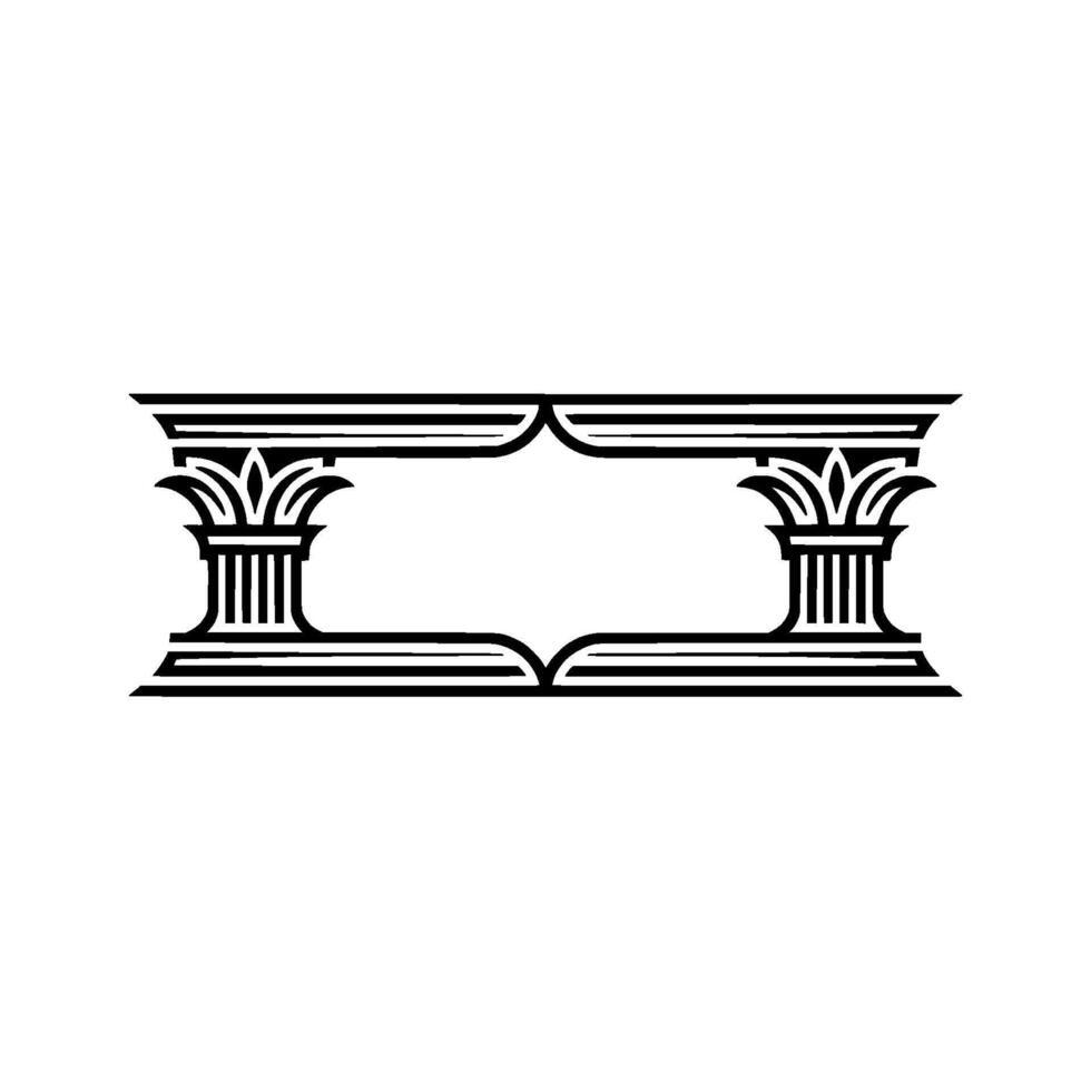 Elegant Deco Frame with Classical Columns - Minimalism vector