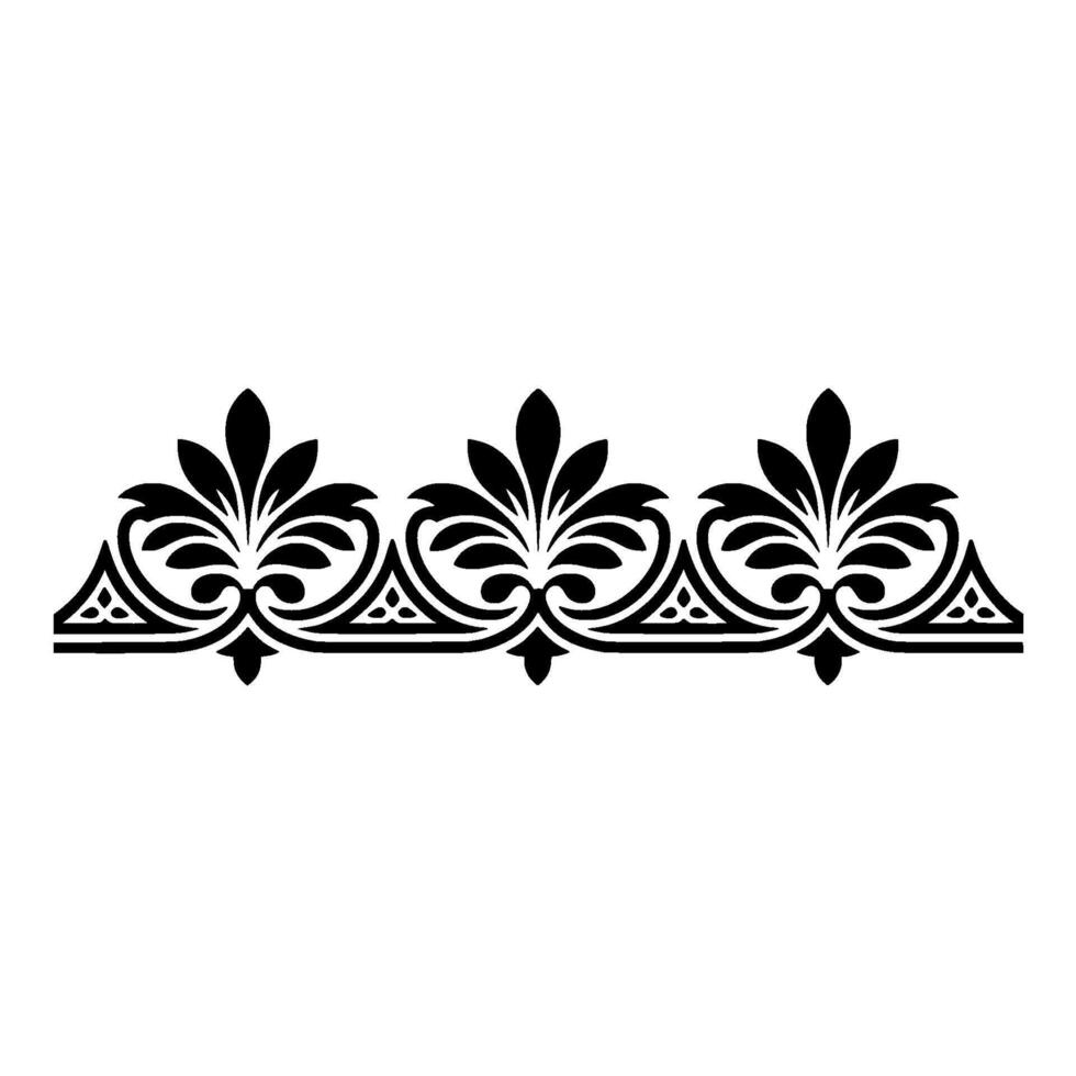 Elegant Black Ornamental Border, Vintage - Symmetrical - Ornament vector