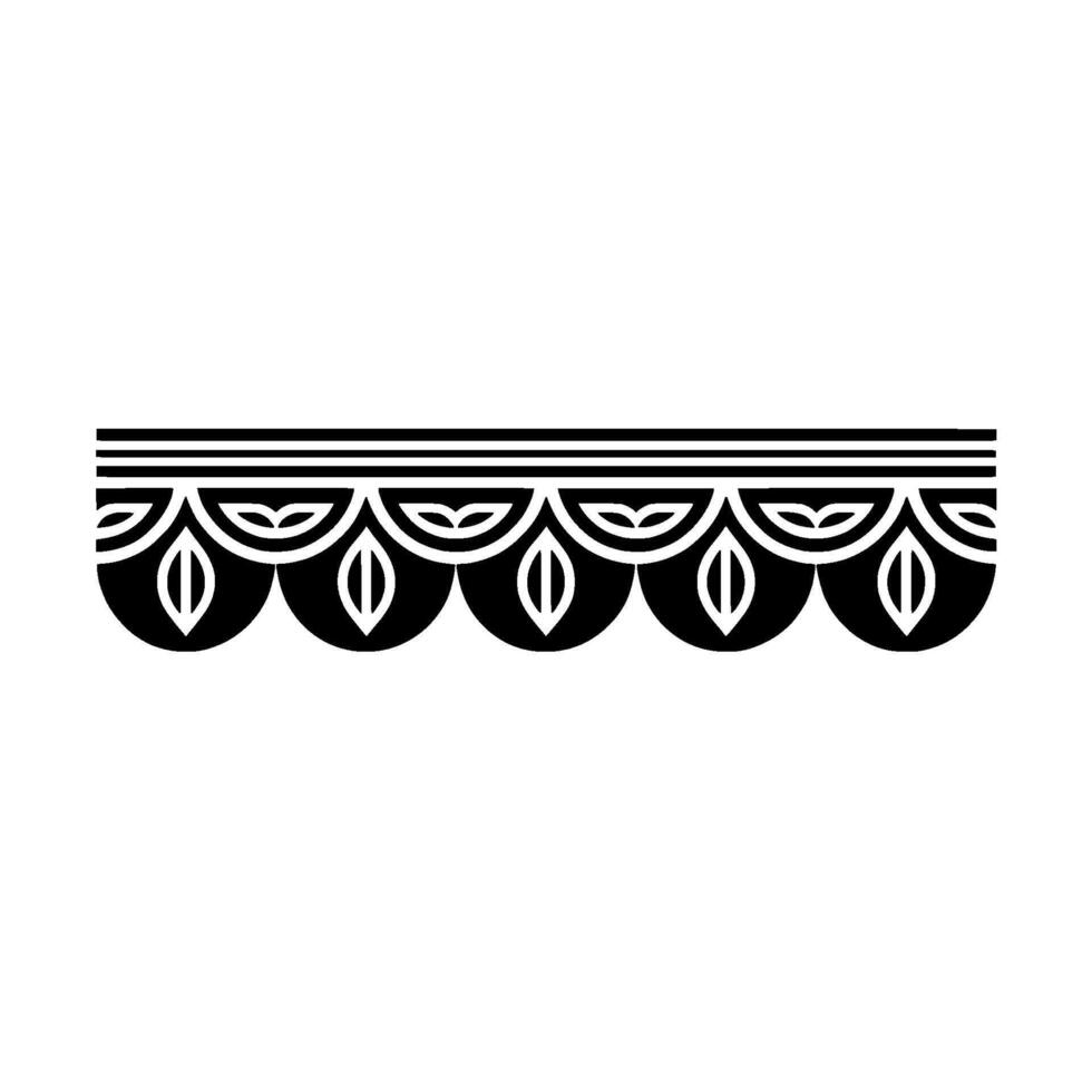 Geometric Deco Border, Stylized Black White - Decorative vector
