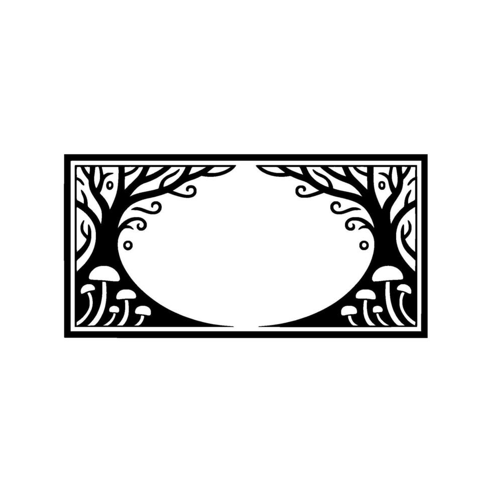 Enchanted Forest Border, Art Nouveau Style - Illustration vector