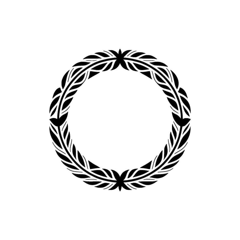 Elegant Laurel Wreath, Minimalist, Circular Frame - Circle vector