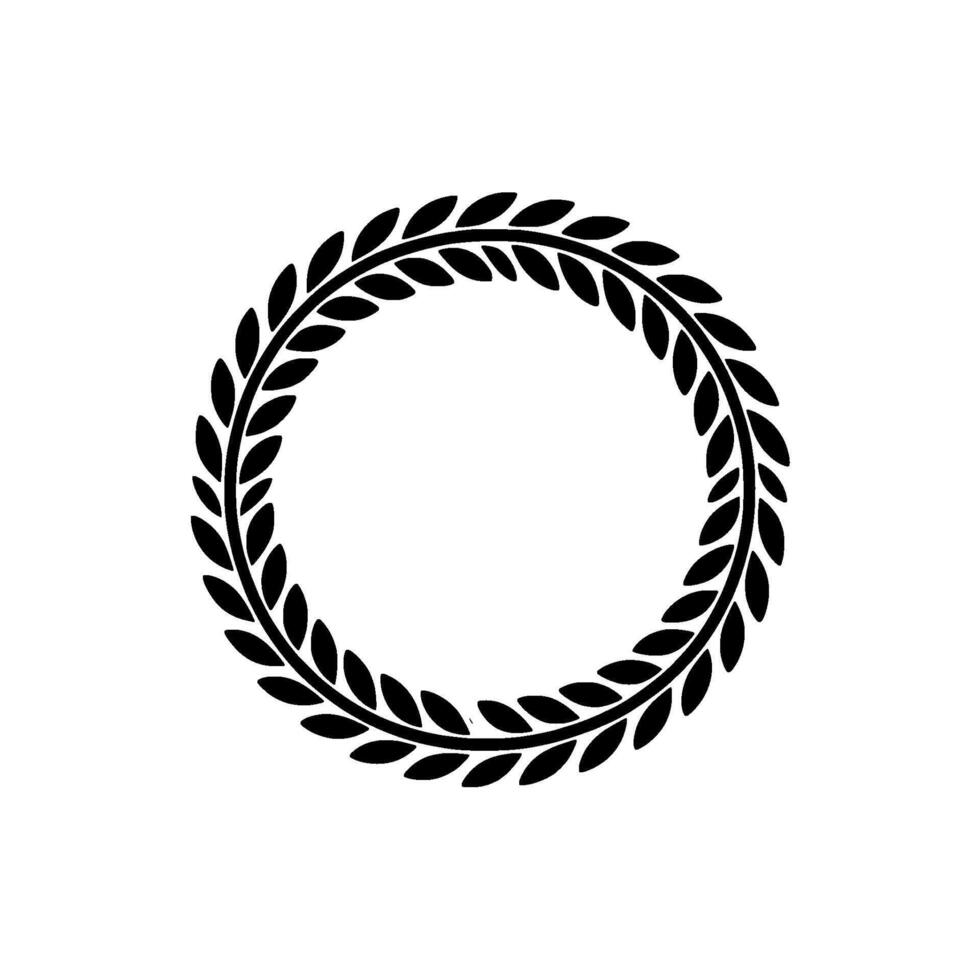 Elegant Laurel Wreath, Minimalist - Circle - Foliage vector