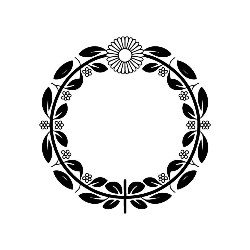 Elegant Floral Wreath, Minimalist, Vintage Aesthetic - Daisy vector
