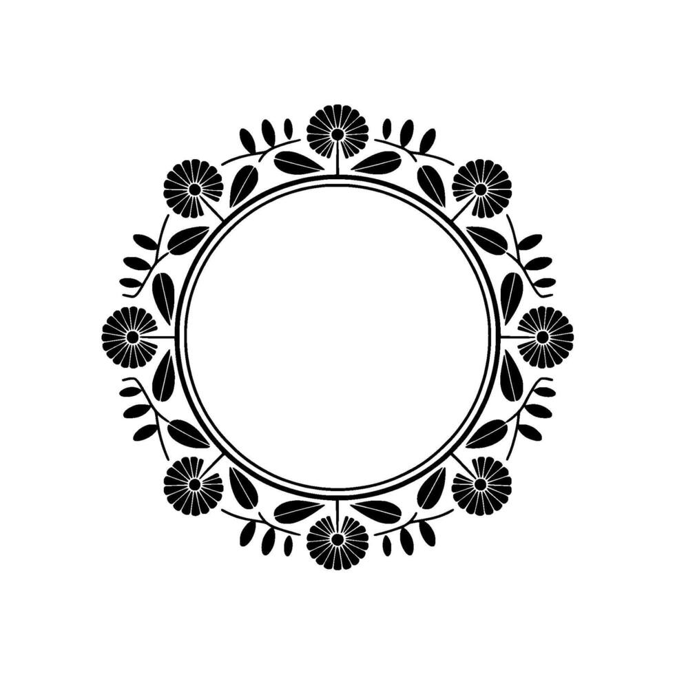 Elegant Floral Frame, Minimalist, Vintage Aesthetic - Botanical vector